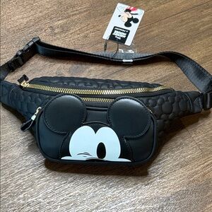 Disney Black and Gold Mickey Mouse Belt Bag